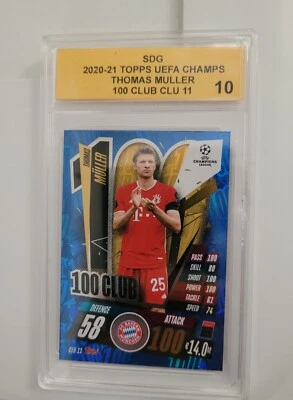 2020 Topps Match Attax UCL Extra 100 Club Thomas Muller #CLU11 CSG 9.5 Gem Mint - Image 1 of 2