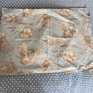 De Colección Tommy Hilfiger Funda de Almohada Falsa Estándar Safari Animales Azul Marrón 27x20 - Imagen 1 de 10