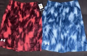 Under Armour Boys' UA Velocity Printed Shorts Lot Of 2-Pairs Red/Black/Blue Med - Picture 1 of 14