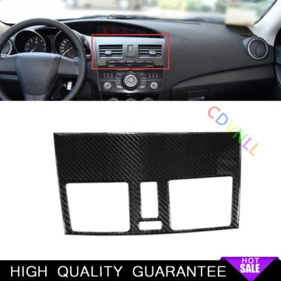 Tapicería de ventilación de salida de aire de consola central apta para Mazda 3 2011-2015 fibra de carbono real Foto 1 de 4