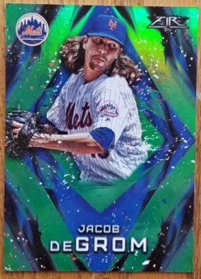 2017 Topps Fire Green /199 Jacob deGrom #52 - New York Mets - Image 1 of 4