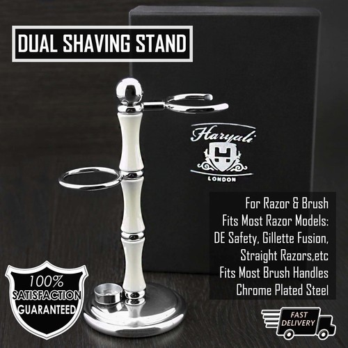 Ivory Color 3 Ring Stand for Both Brush & Razor - Fits all standard models