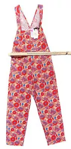 Attic And Barn Damen-Latzhose rot Blumenwäsche US Large EU 44 neu mit Etikett - Bild 1 von 6