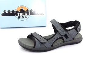 Trek King Schuhe Trekking Sandalen Damenschuh Sommerschuhe Grau Leder Gr. 37 - Bild 1 von 10