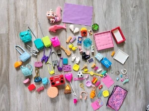 Lot of 86 Barbie Accessories - Purses, Camping Gear, Necklaces, Animals, Phones, - Picture 1 of 10