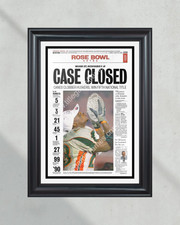 2001 Miami Hurricanes NCAA College Football National Champions Framed Front Page