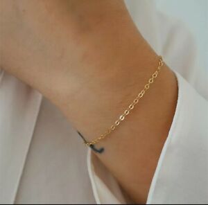 Gold  Thin Chain Bracelets For Women ; Thin link Chain bracelet 