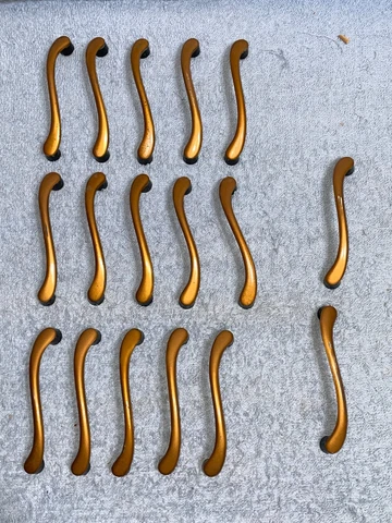Lot 17 vtg MCM Retro 1950s 60s KITCHEN CABINET 4" DOOR PULLS "S" swirl copper Cover