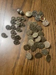 Vintage Lot Victorian Brass Buttons 19th Century 43 Pc Lot - Picture 1 of 8