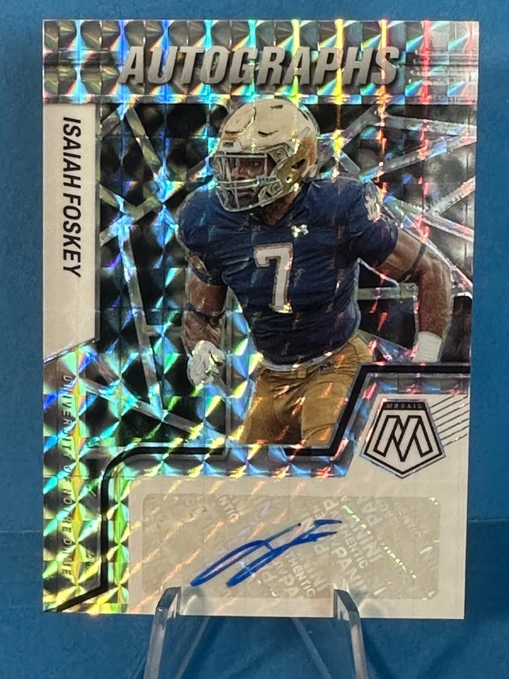 Isaiah Foskey 2023 Panini Mosaic Draft Picks Prizm RC Auto Notre Dame #AM-IF0 - Image 1 of 2