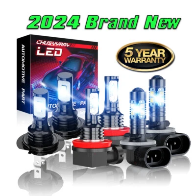 For Hyundai Santa Fe 2007-2012 Combo LED Headlight High/Low Kit + Fog Light Bulb - image 1 of 4