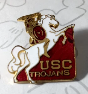 Trojans USC Tommy on Traveler Horse Mascot Enamel Pinback Lapel Pin - Picture 1 of 2