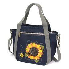 Chala Navy Blue Sunflower RFID Venture Mini Carryall Tote Purse Bag