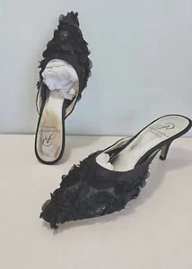 NEW PAPELL Women's Size 5.5, 6 BLACK Clog Slide Mule w Leather Sole Heel Shoes - Picture 1 of 8