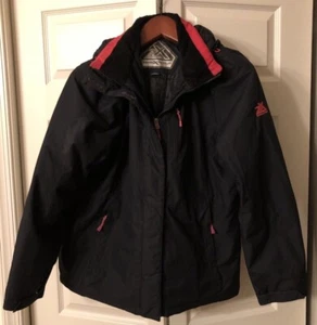 ZeroXposur Jugend Schnee Ski Jacke durchgehender Reißverschluss schwarz rot Besatz abnehmbare Kapuze Large - Bild 1 von 7