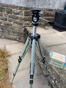 Velbon AEF-3 camera tripod Japanese 3 way panhead & thru pan handle 22cm - 160cm - Picture 1 of 16