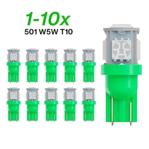 24v 501 Side Light 507 W5W 5 Smd Hella Spot Capless Led Green Bulbs HGV Truck - Picture 1 of 9