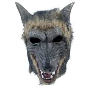 Bristol Novelty Unisex Adult Checked Wolf Mask One Size Greyish Brown - Picture 1 of 3