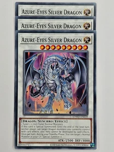 Yu Gi Oh - 3x SDWD-EN039 Azure-Eyes Silver Dragon - Common - Picture 1 of 5
