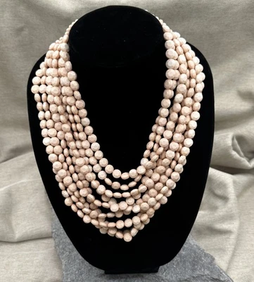 娜塔莎声明项链玫瑰分层串珠珠宝时尚配件 — 第 1/3 张图片