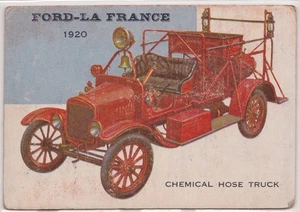 Vintage 1920 Ford La France Fire Truck #117 Topps World on Wheels Trading Card - Bild 1 von 2