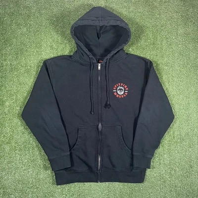 Moletom com capuz Spitfire Wheels masculino pequeno preto skate zíper completo - Imagem 1 de 4