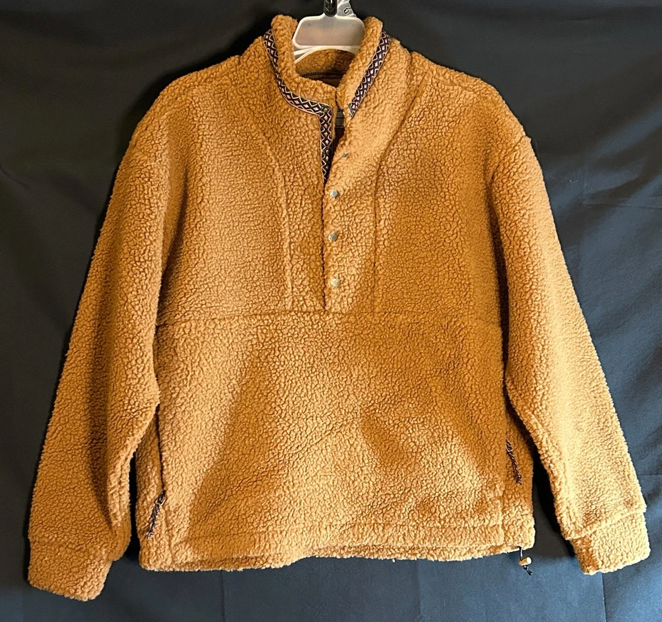Alpine Design Sherpa Fleece Pullover Women’s M Camel Snap Front Cozy Warm - Image 1 of 4