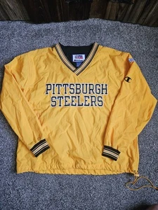 CHAQUETA CORTAVIENTOS GRANDE JERSEY DE COLECCIÓN PITTSBURGH STEELERS STARTER PRO LINE AÑOS 90 - Imagen 1 de 9