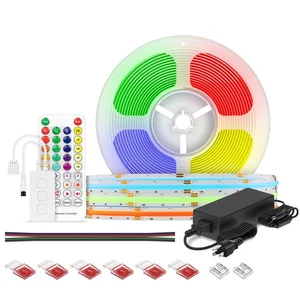 SEZO FCOB COB RGBW LED Strip Kit RGBWW COB RGB+Warm White 3000K 816LEDs/M 16.... - Picture 1 of 7