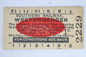 Billete plataforma sur BR British Railways estación Westenhanger - Imagen 1 de 2