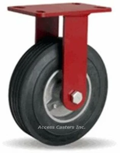 R-8008-SU Hamilton 8" Cush-N-Flex Rigid Plate Caster, 500 lbs Capacity - Picture 1 of 2