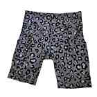 Monrow Leopard Print Movement Athletic Bike Shorts in Charcoal Women's Small