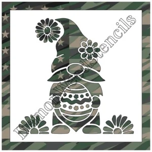 12"x12" Clear Plastic Stencil - Easter Gnome (MCA81) (.007") - Picture 1 of 2