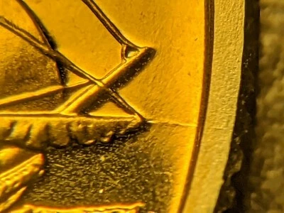 Interior Die Break US Mint Error 2000-S Pr Virginia Quarter(Toned)Extremely RARE - Image 1 of 4