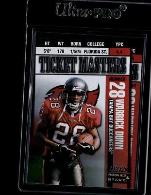 1998 Leaf Rookies & Stars #11 Warrick Dunn / Trent Dilfer Ticket Masters #/2500 - Image 1 of 2