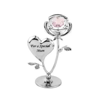 Crystocraft Ornament with Swarovski Crystals Rose (For a Special Mum) Gift