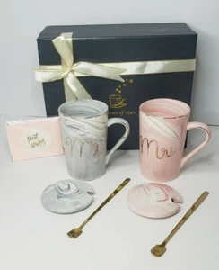 Yesland 13.5 Oz Mr and Mrs Coffee Mugs, Wedding Gifts for Couple/Bride and... - Picture 1 of 8