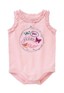 NUEVO Gymboree Bebé Niñas 0-3 Mos Rosa Algodón Sin Mangas Body - Imagen 1 de 1