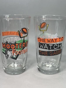 Libbey Hooters 18oz Oversized Pint Beer Glass Football, "Way To Watch The Game" - Picture 1 of 8