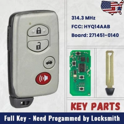 for Toyota Camry Avalon 2007 2008 2009 Smart Keyless Remote Key Fob 271451-0140 - Image 1 of 4