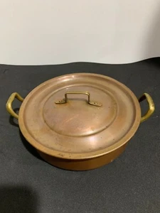 Antique Imperial Russian Small Copper Pot with Brass Handless and Lid 1893 - Picture 1 of 6