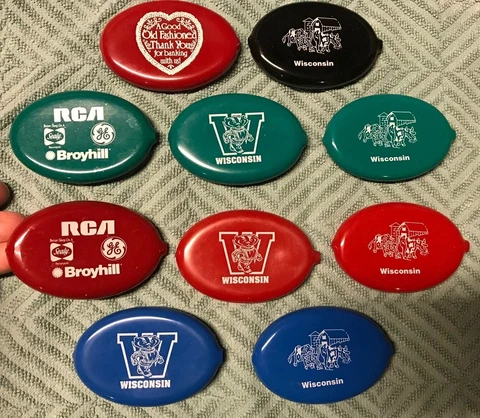 Coin Purse Wisconsin Badgers Vintage Mascot Farming RCA GE Broyhill Sealy Cover