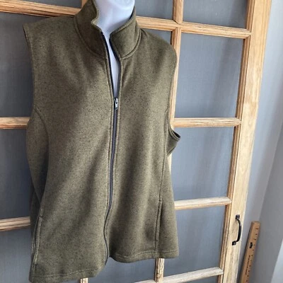 Riders by Lee, Women's Full Zip Green Knit Vest Size XL - Image 1 of 4