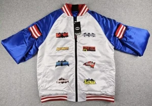 Tango Hotel Batman Logo Jacke Satin gesteppt rot weiß blau Größe M - Bild 1 von 3