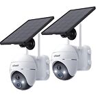 2PCS ieGeek Outdoor 360° Wireless Solar Security Camera Home Battery Wifi CCTV