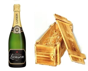(74,65€/l) Lanson Champagner Black Label Brut in Holzkiste geflammt 12% 0,75l Fl - Bild 1 von 1