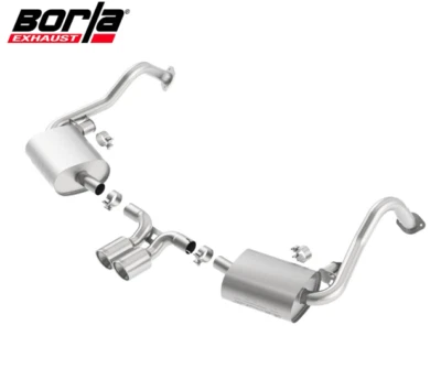 Borla S-Type Cat-Back Exhaust 4" Chrome Tips For 13-16 Porsche Cayman/Boxster Foto 1 de 4