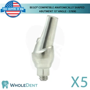 5 abmentos dentales de titanio de forma anatómica compatibles con BEGO® ángulo 15° 57890 - Imagen 1 de 5