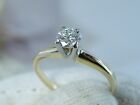 14k Gold .36ct Natural Diamond Solitaire RING G SI 1 Wedding Sz 5.75 NR Auction