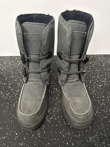 Sanuk Womens 8 gray comfy casual fabric boots 9" tall fleece lined - Picture 1 of 8